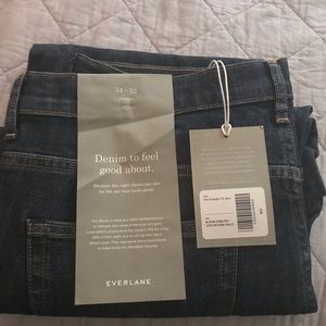 NWT Everlane Straight Fit Jean Dark Blue Wash